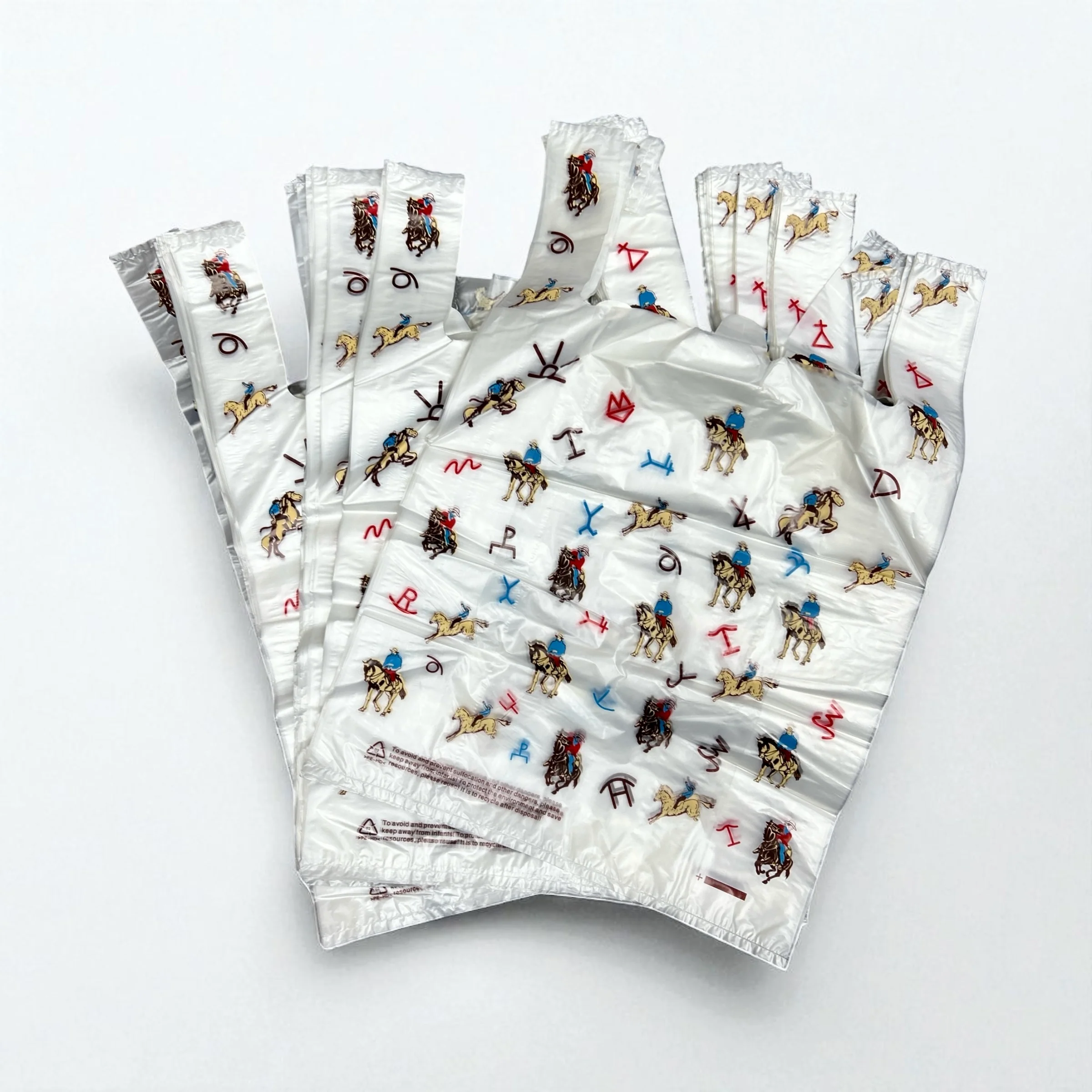 Western plastic shopping bag 50 pcs