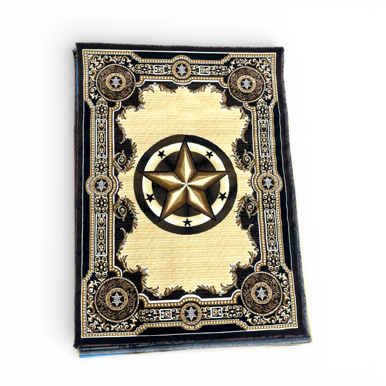 5x7’ western rug (t-723 black)