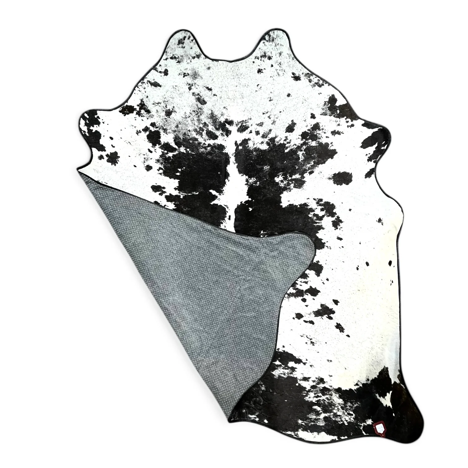 6-7’ black/white cowhide rug - Image 2