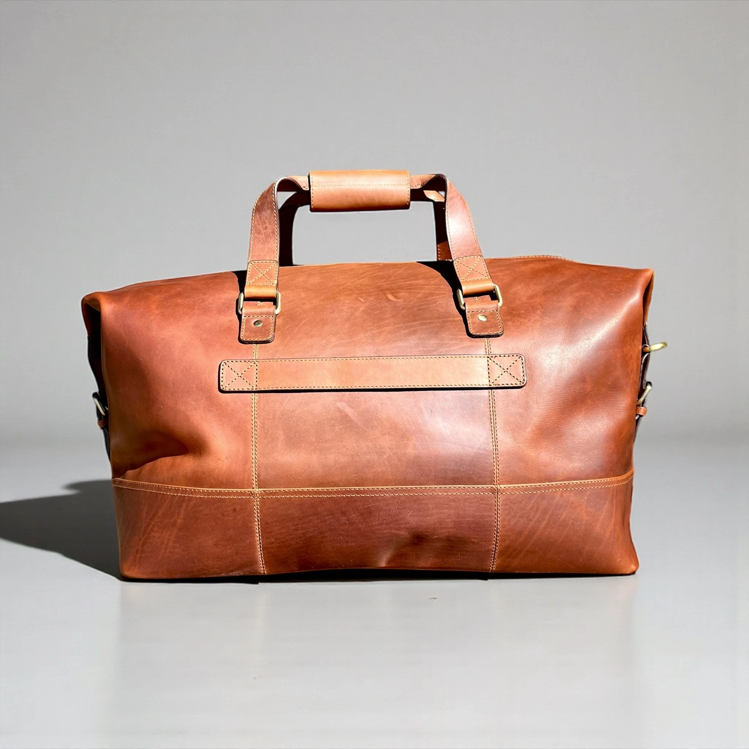 Large All leather duffle bag - Image 3