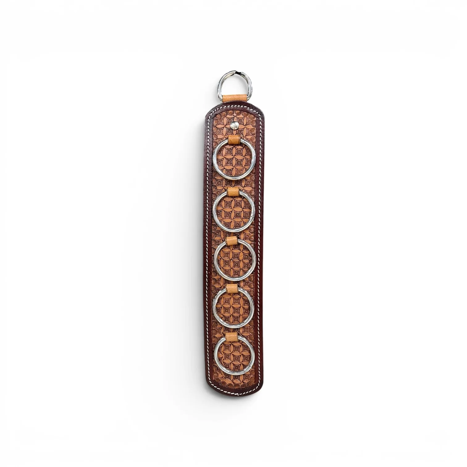 Basketweave Tooled leather scarf holder