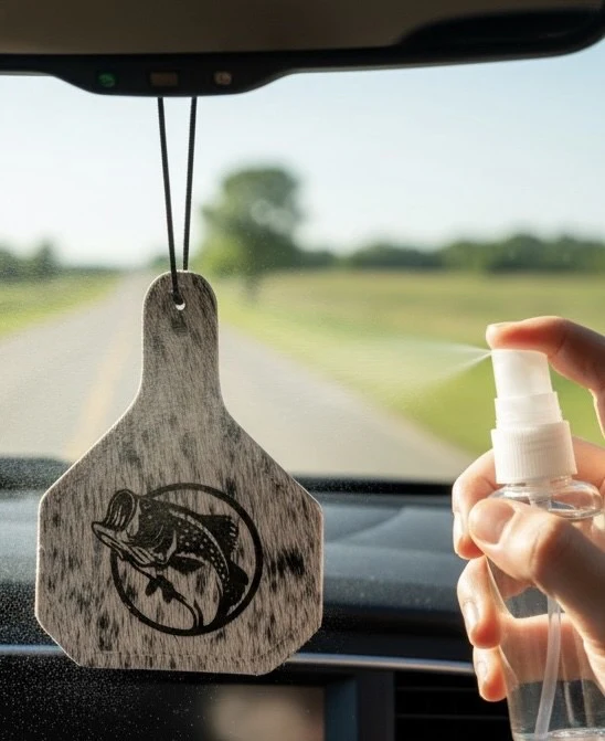 Bass circle cowhide freshener