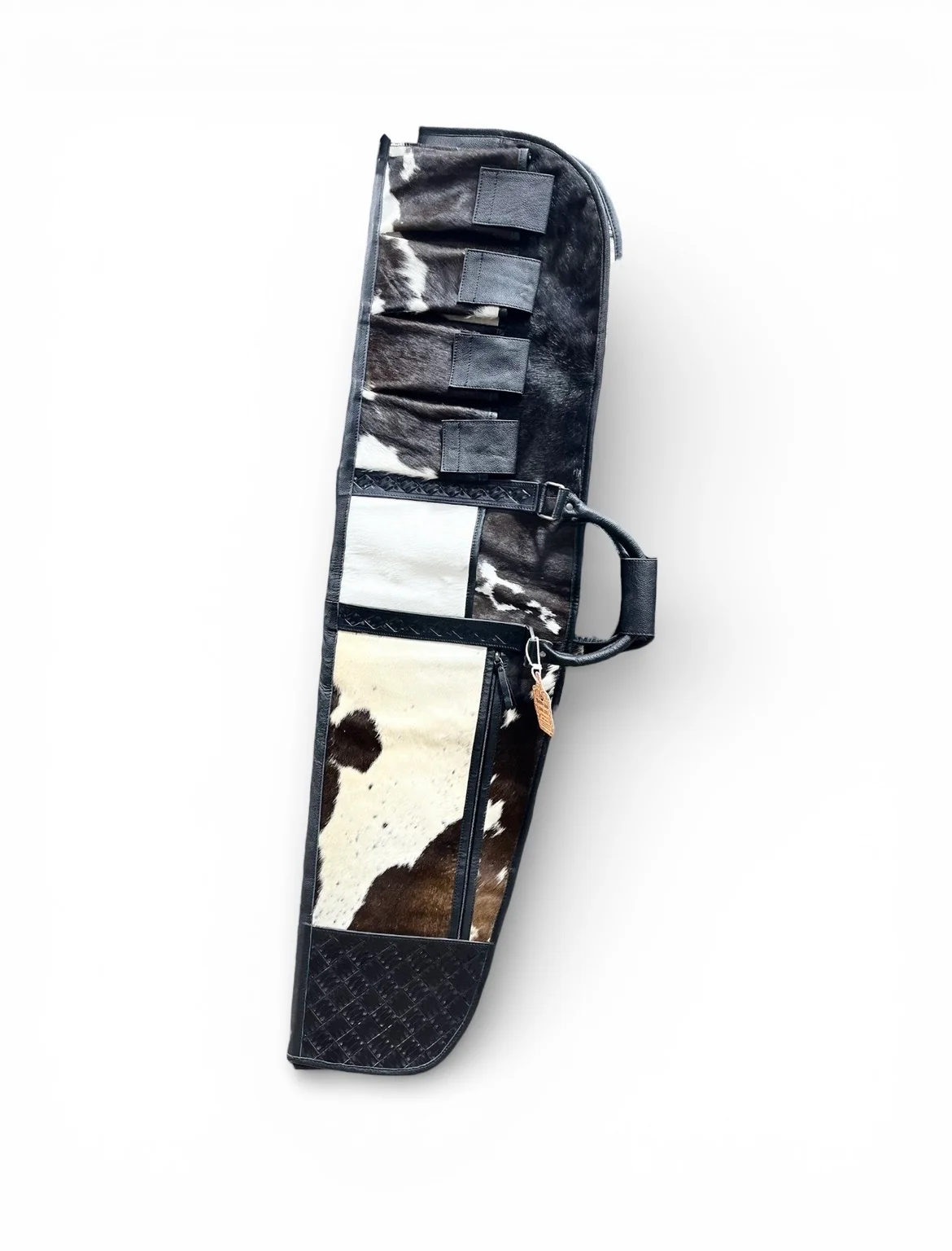 Black cowhide & tooled leather rifle case