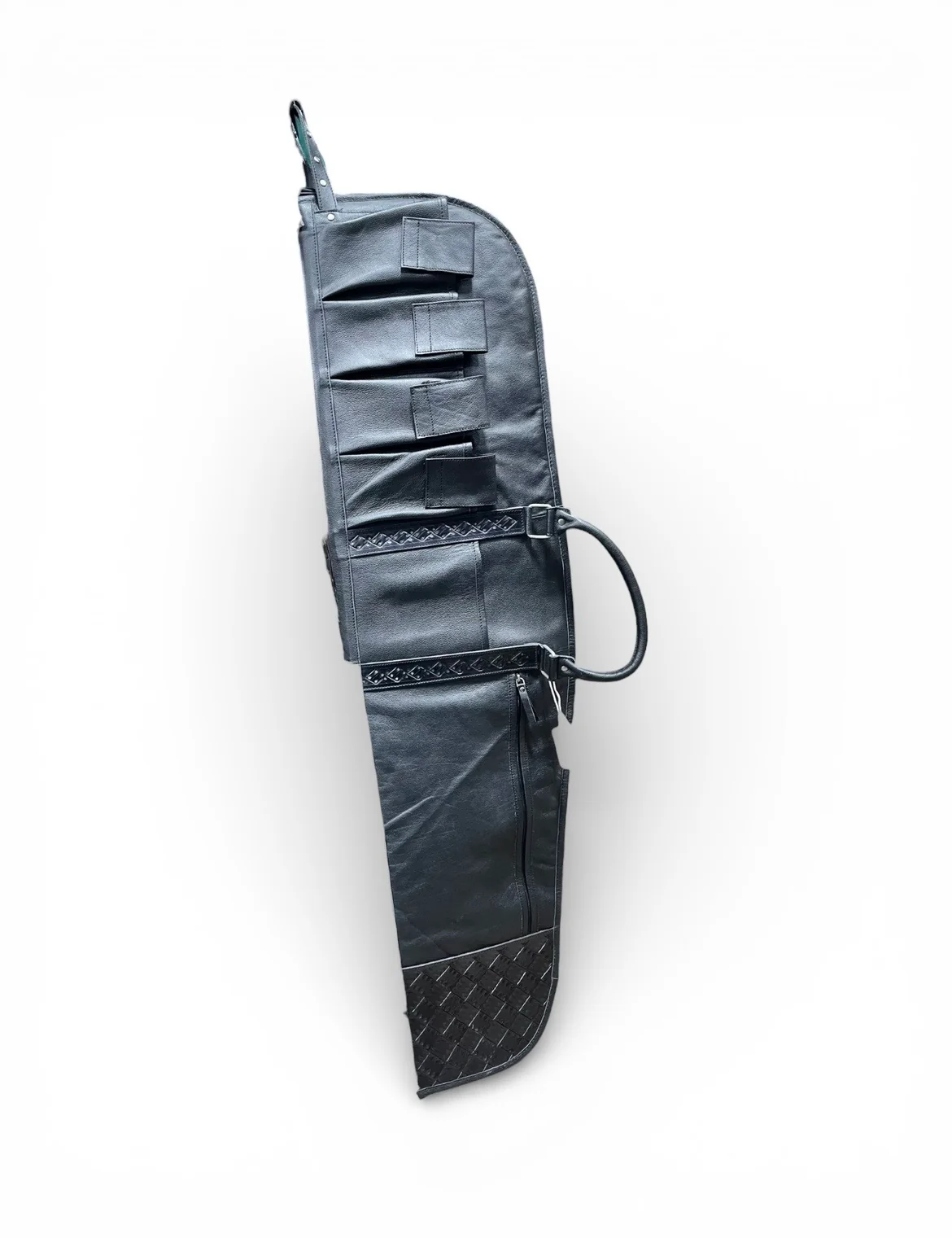 Black leather rifle case