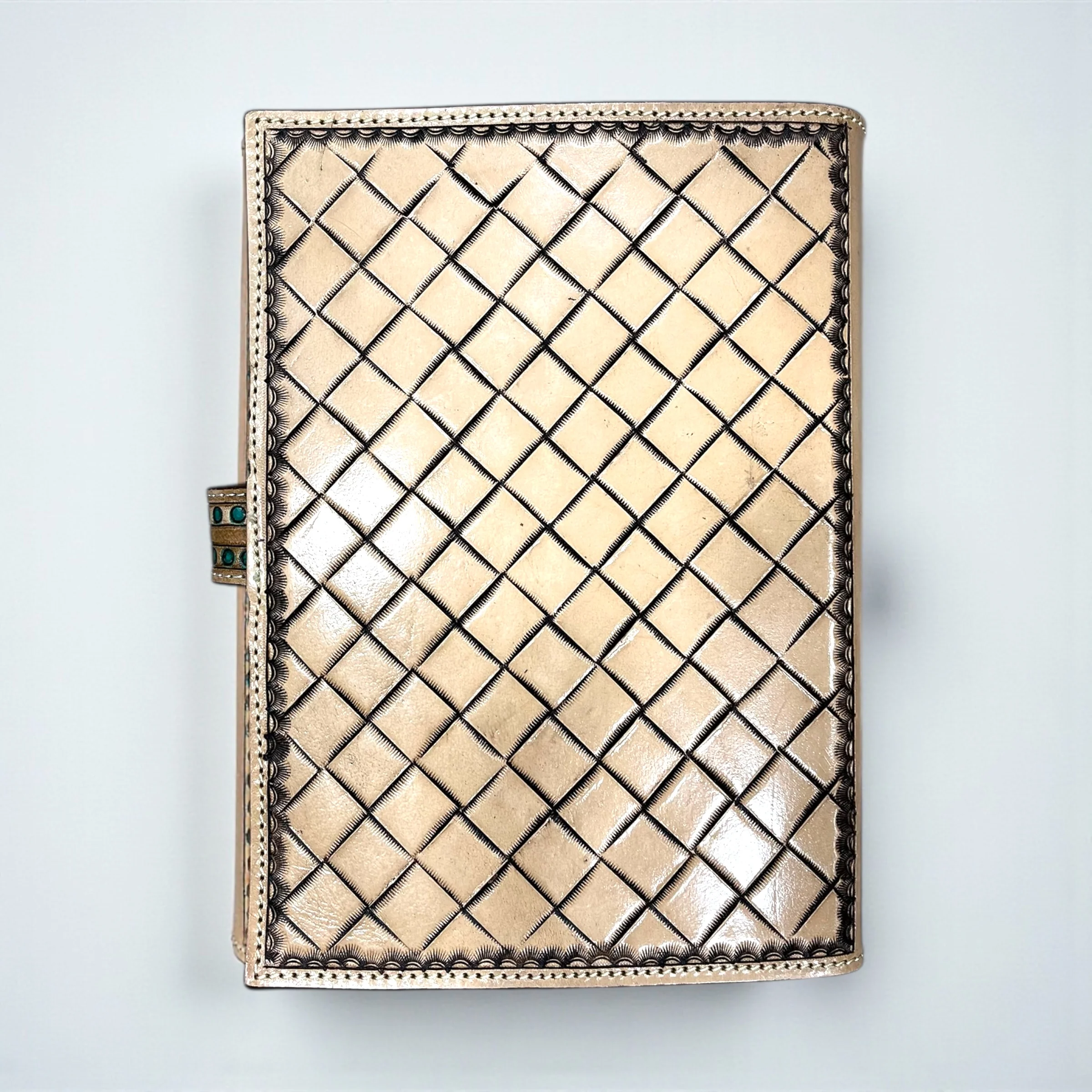 Feather tooled leather bible cover - Image 3