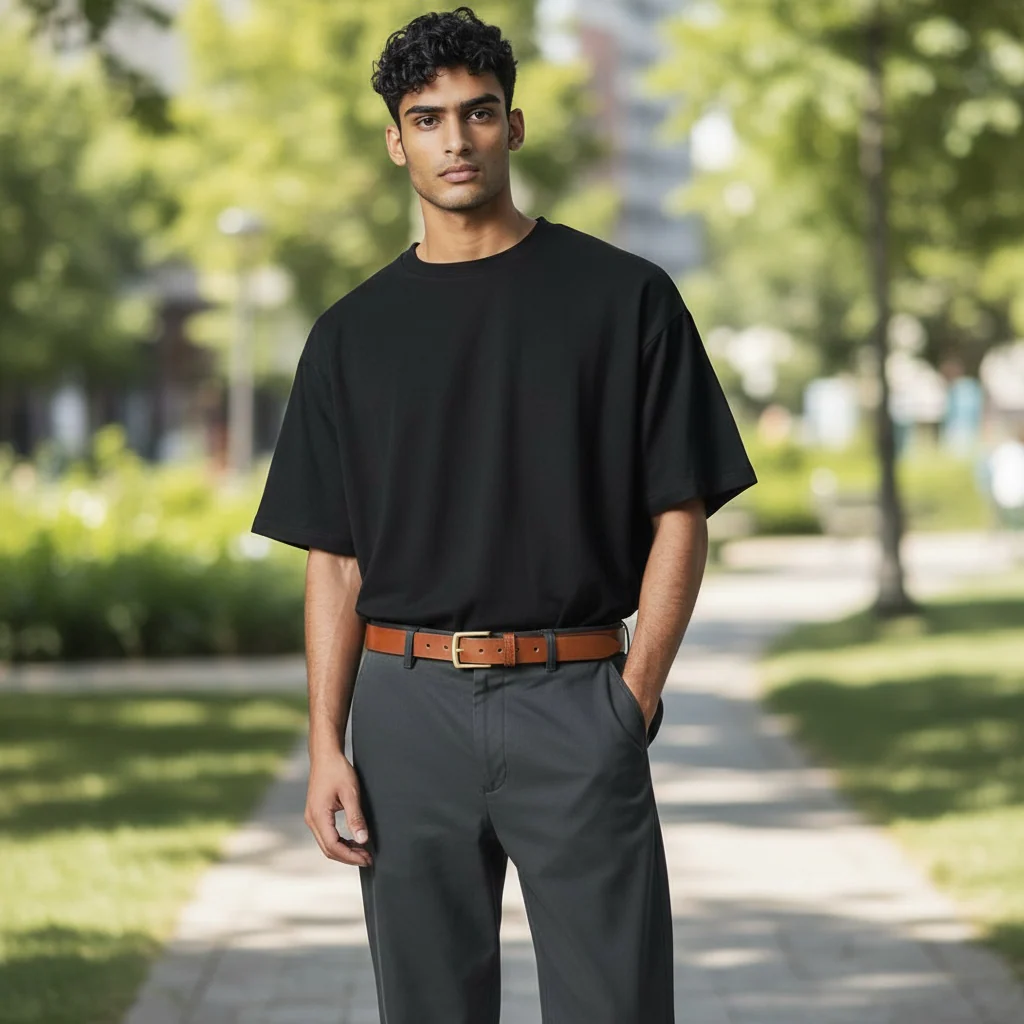 Caramel brown leather belt - Image 2