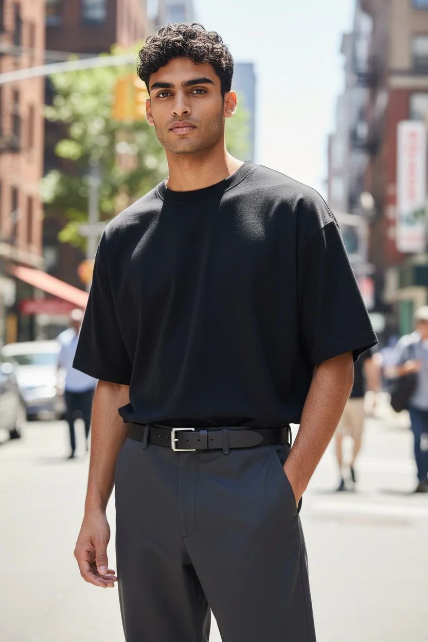 Classic black leather belt - Image 2