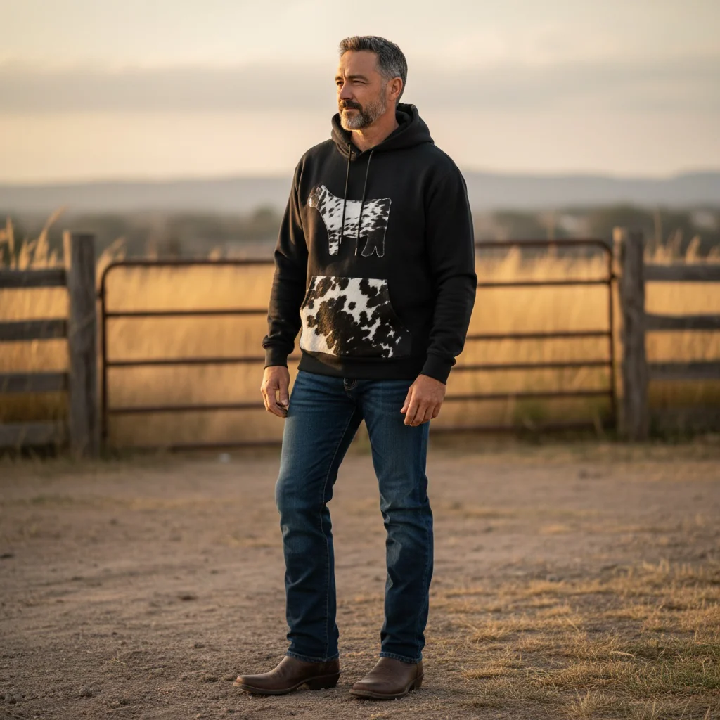 Cow cowhide hoodie - Image 2