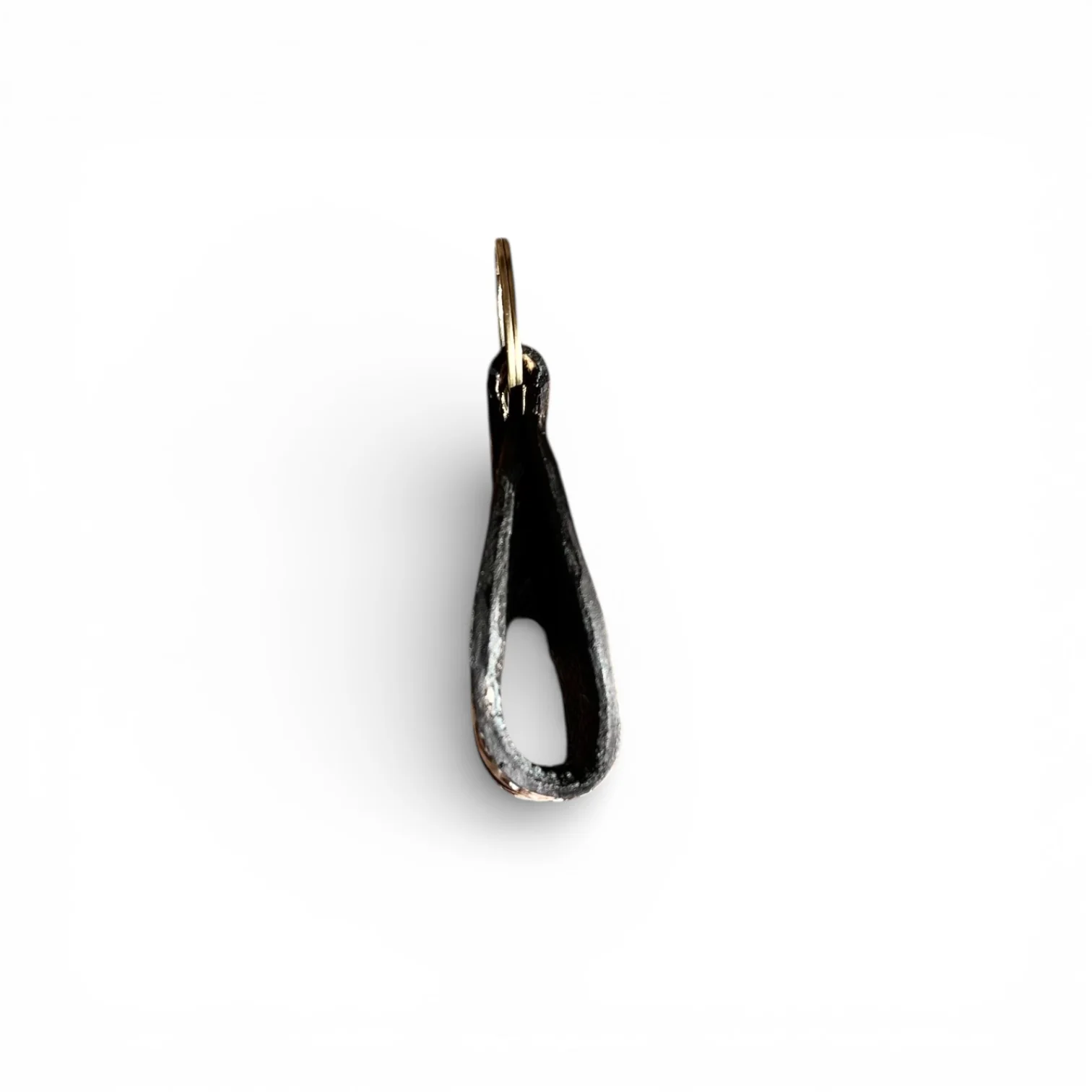 Cow tooled leather & cowhide keychain - Image 3