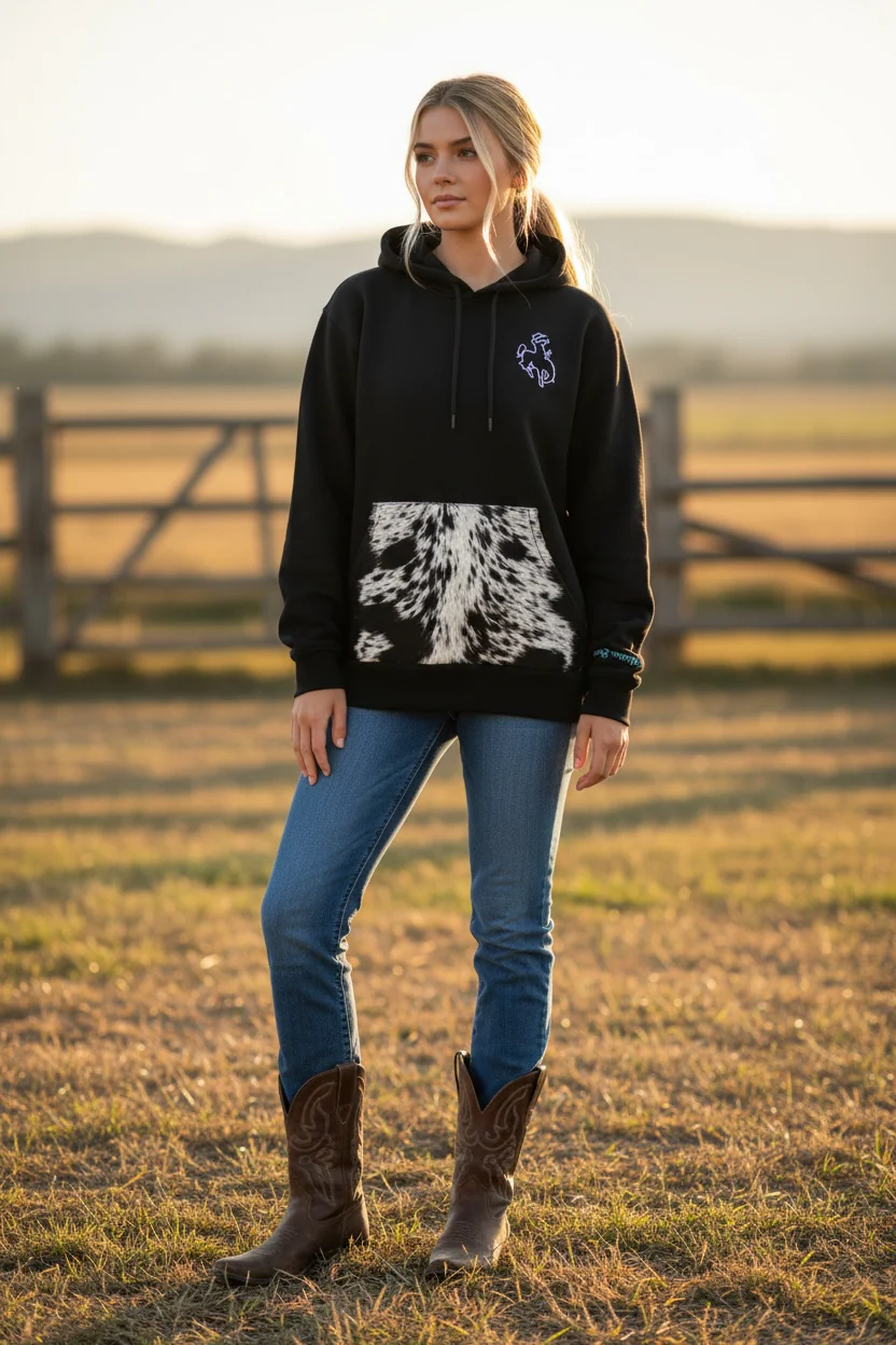 Cowboy cowhide hoodie - Image 2