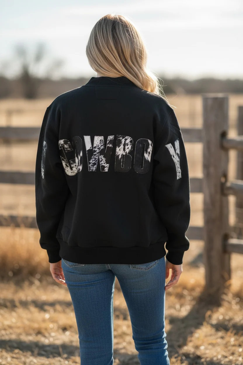 Cowboy cowhide hoodie - Image 5