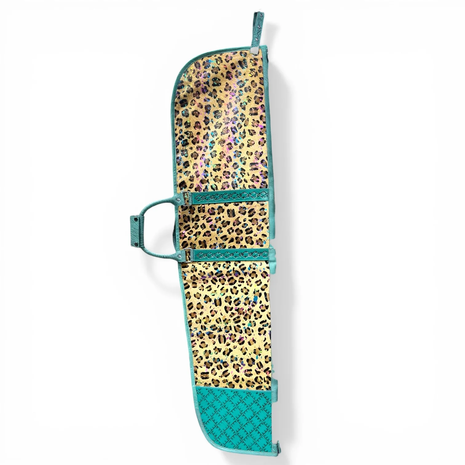Leopard print cowhide & tooled leather rifle case - Image 2