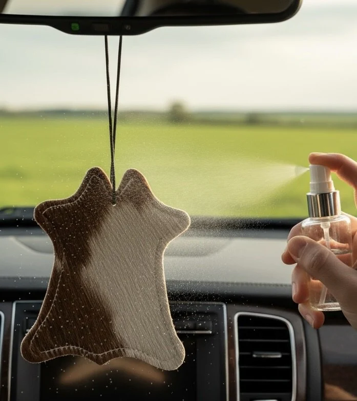 Mini rug cowhide freshener