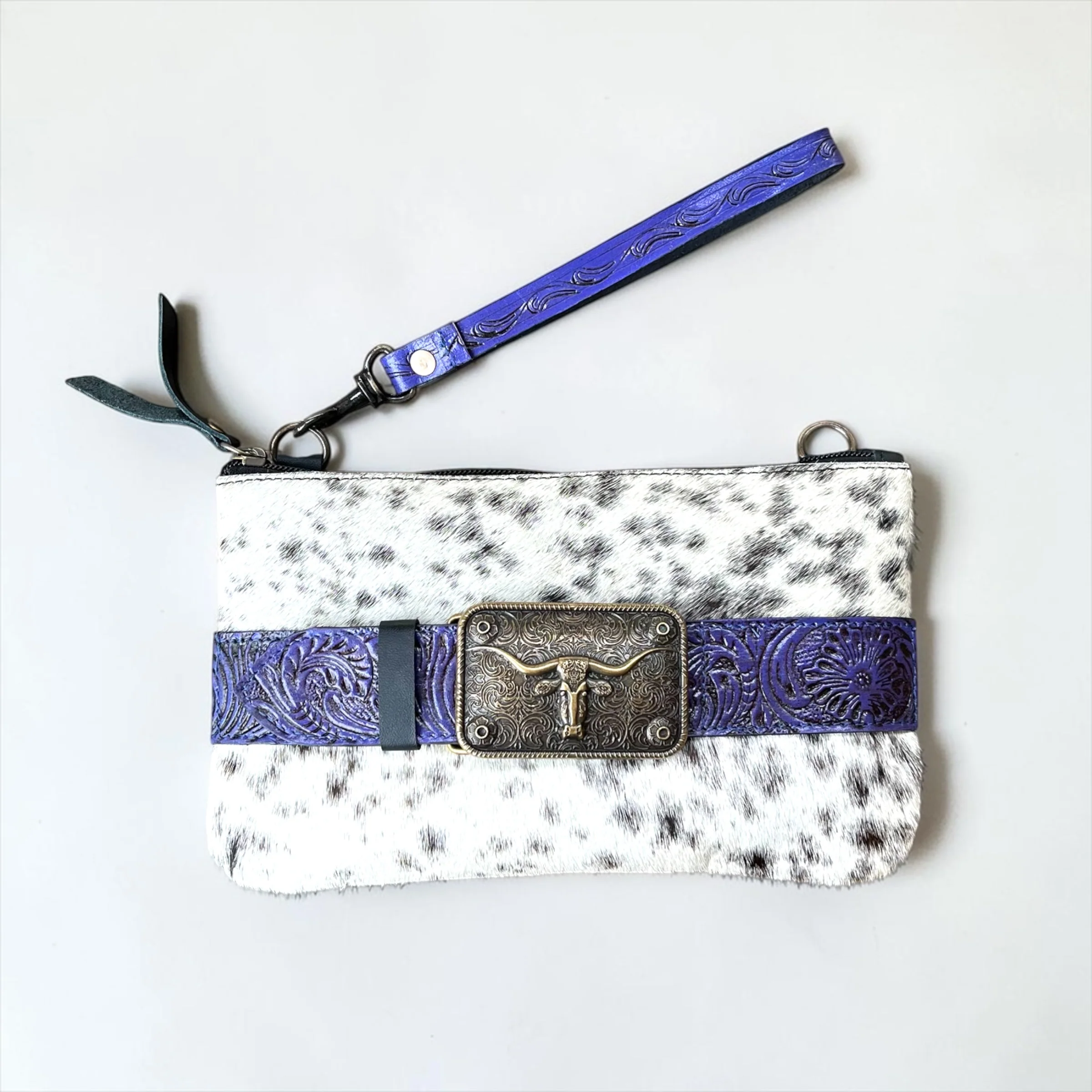 Purple buckle wristlet/crossbody