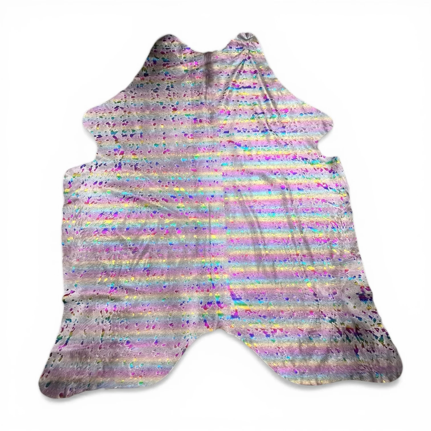 6-7’ Rainbow acid wash cowhide rug