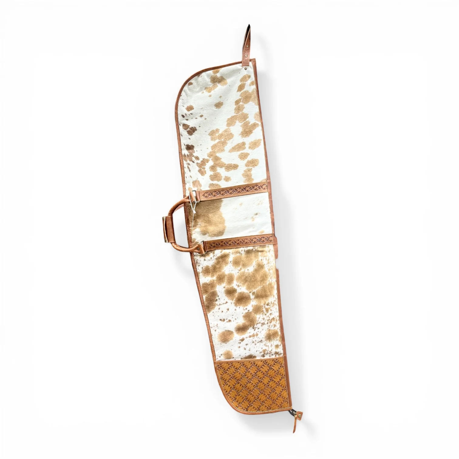 Rust cowhide & tooled leather rifle case - Image 2
