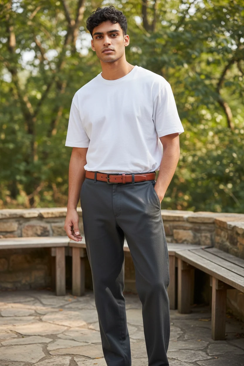 Saddle tan leather belt - Image 2