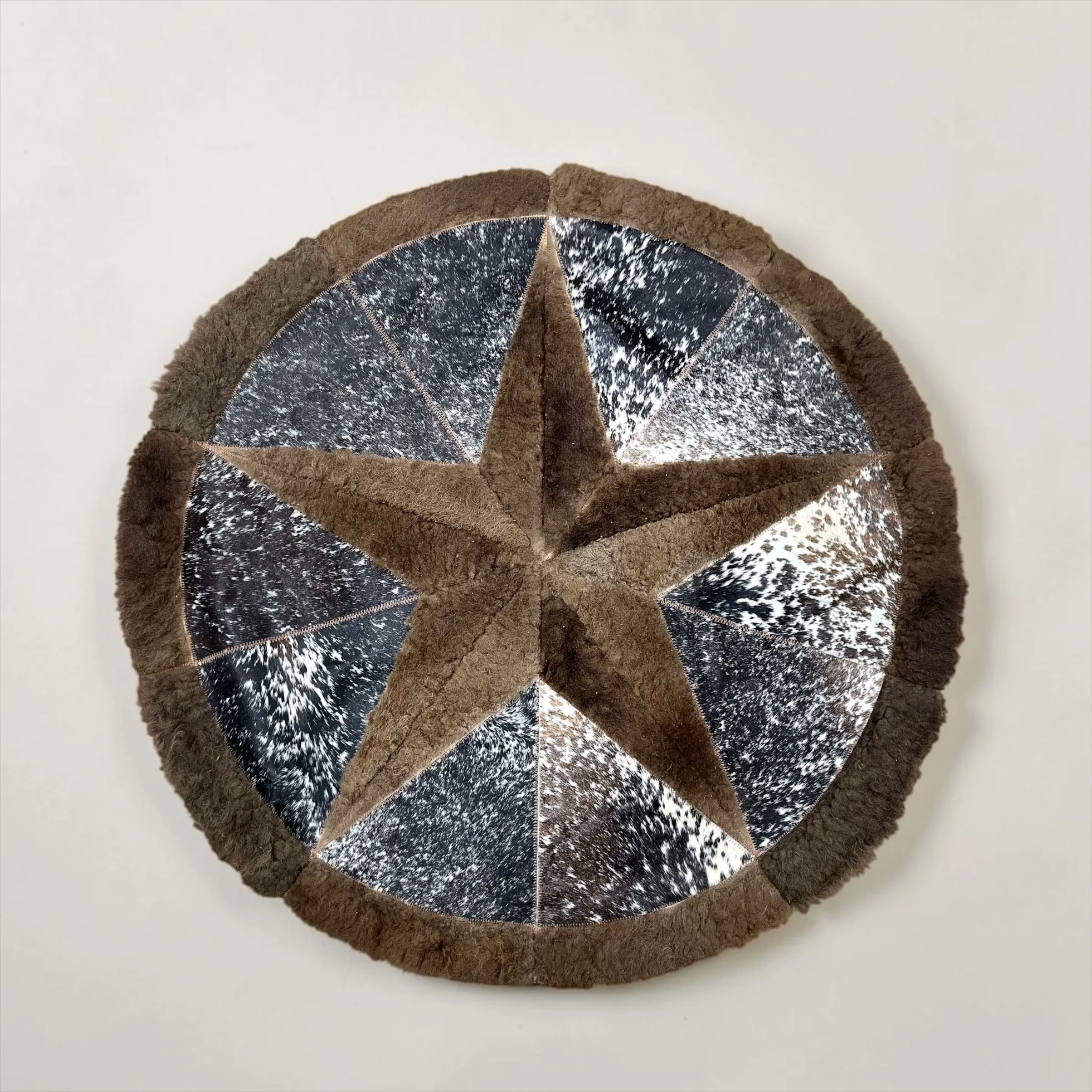Star Buffalo and cowhide patchwork rug