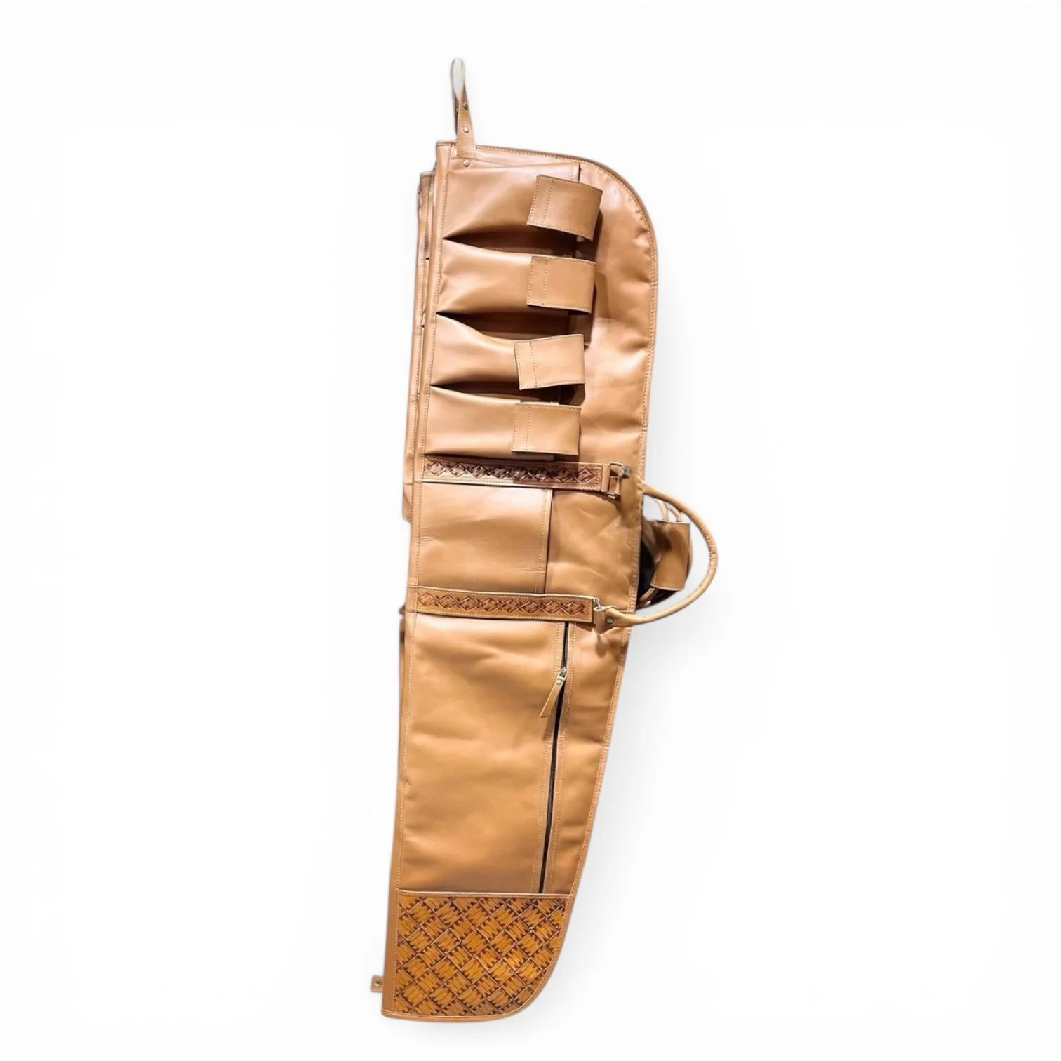 Tan all leather cowhide rifle case