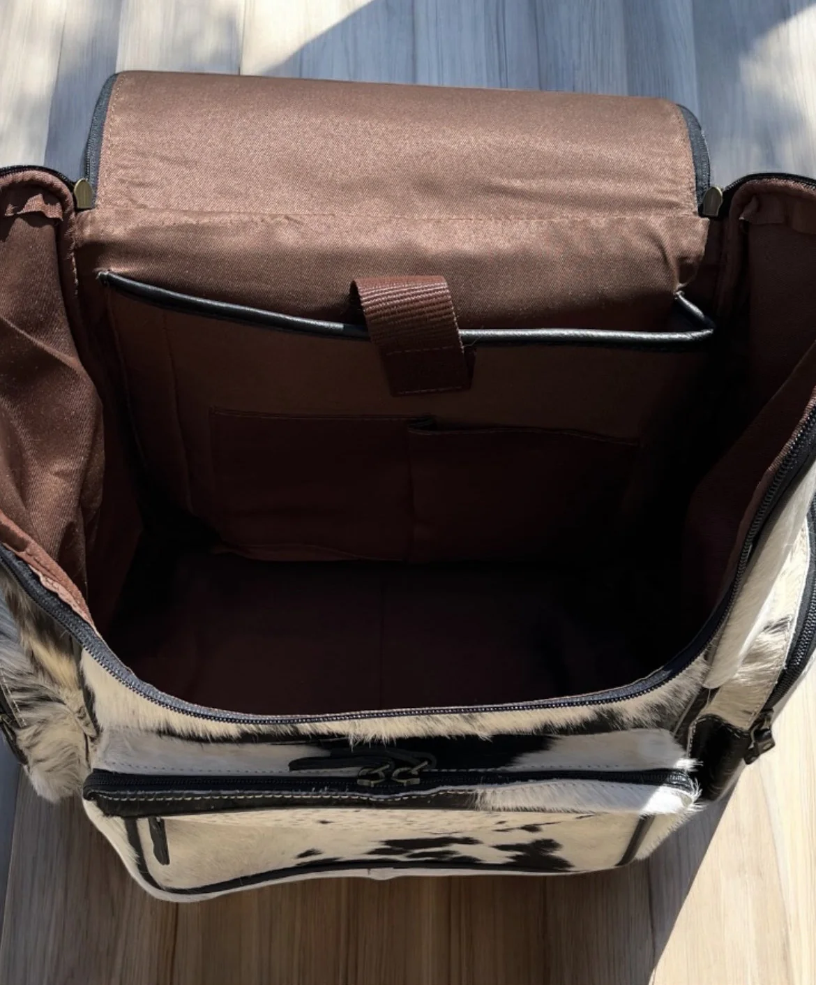 Tan tooled & cowhide backpack - Image 3