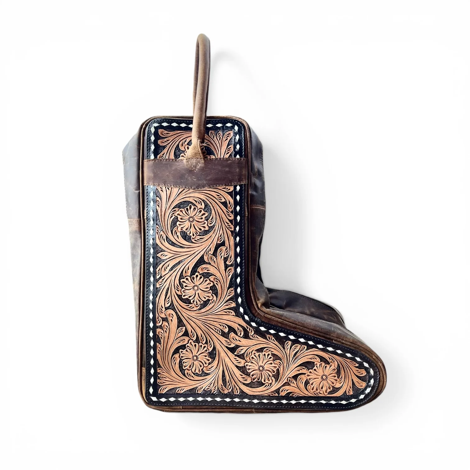 Tooled leather boot cover - Image 3