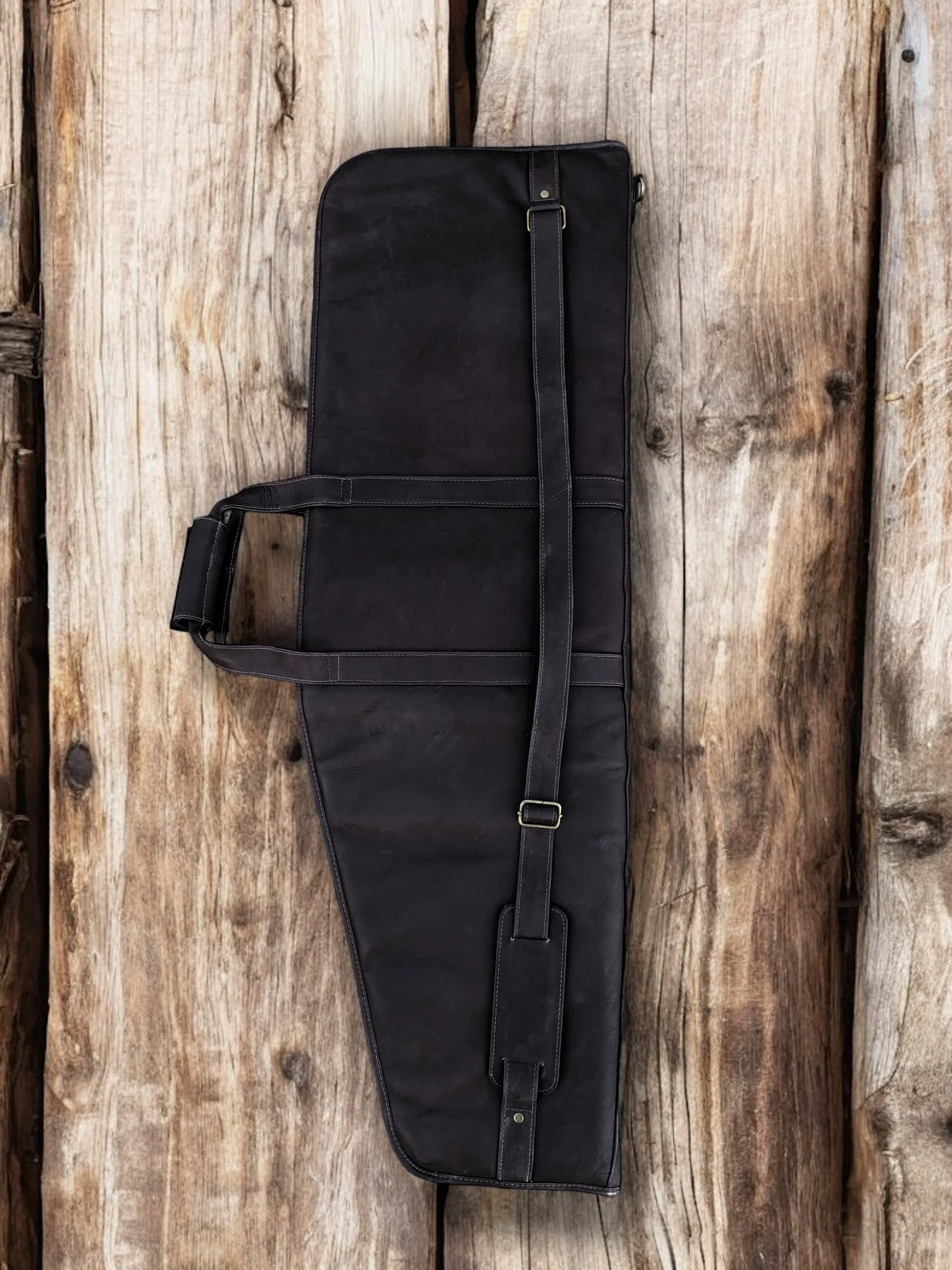 Brown Tooled Leather Carrying Case - Image 2