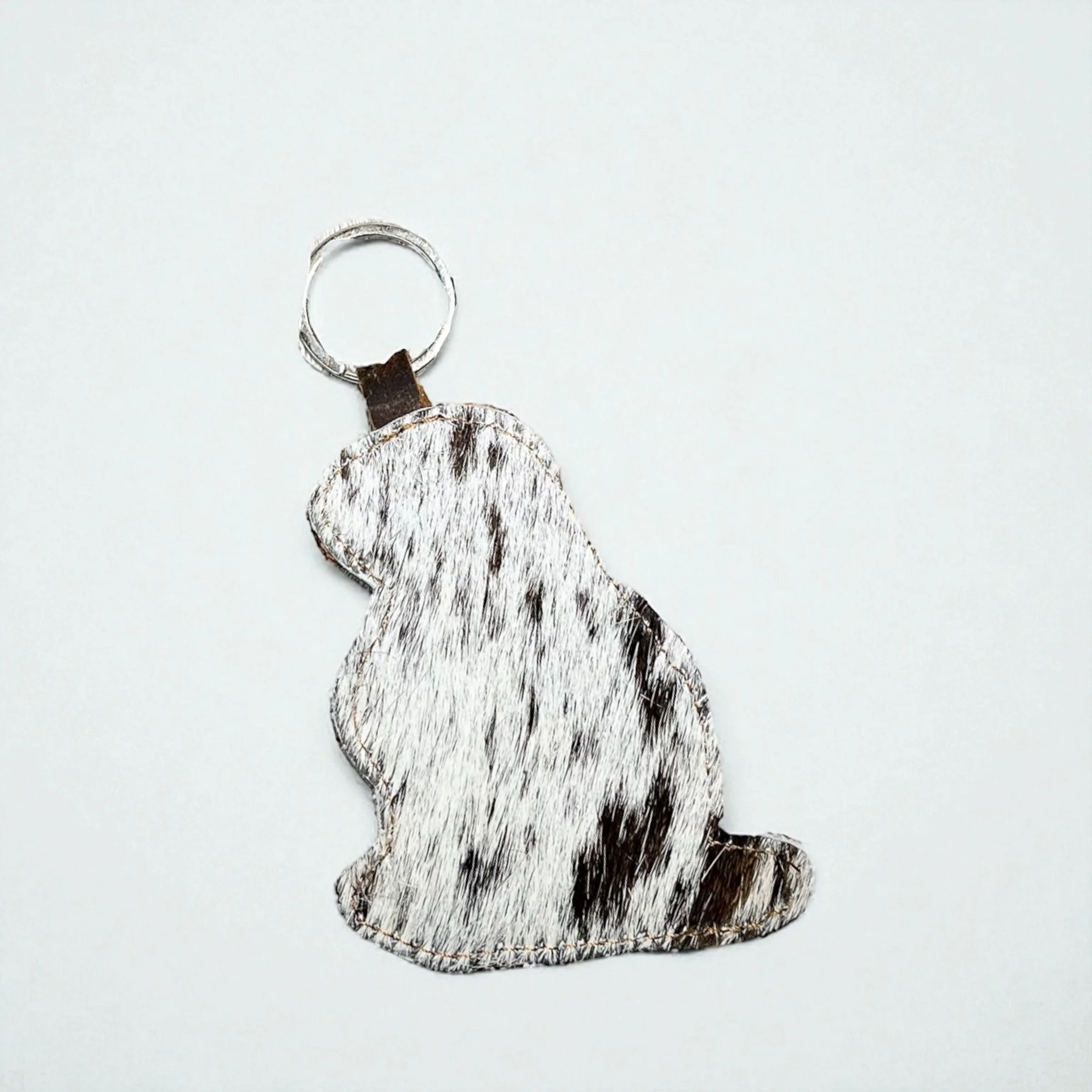 Tooled leather & cowhide keychain - Image 2
