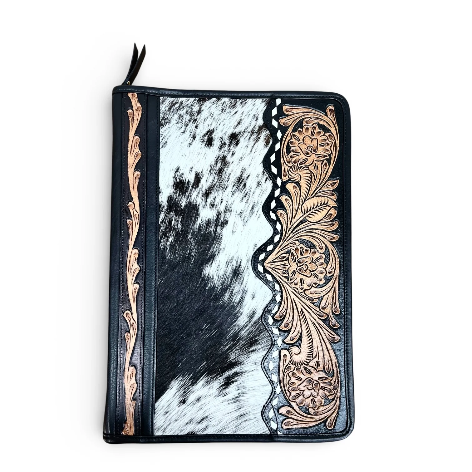 Tooled leather & cowhide planner