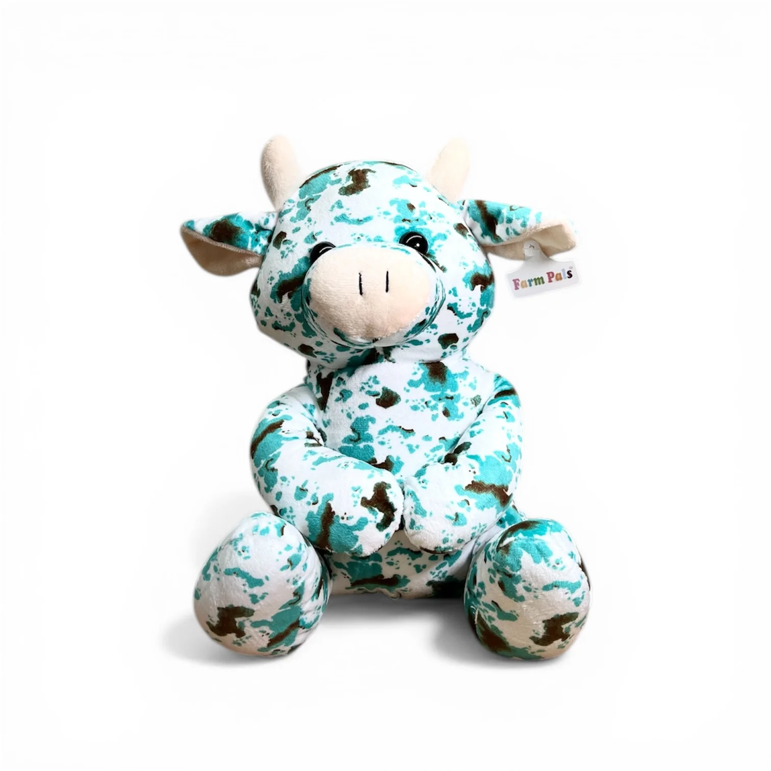 Turquoise acid wash cow - medium farm pal