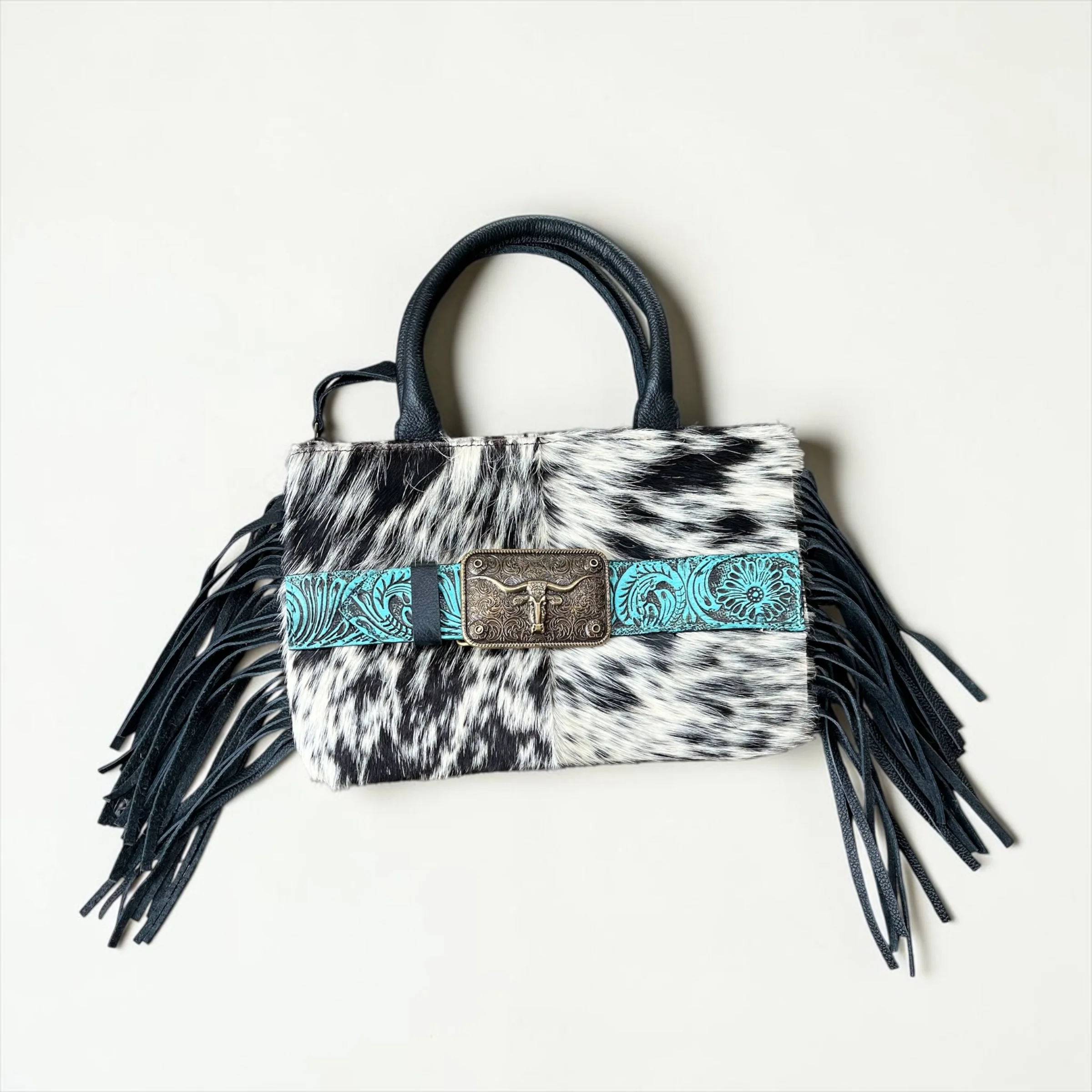 Turquoise buckle fringe crossbody - Image 3
