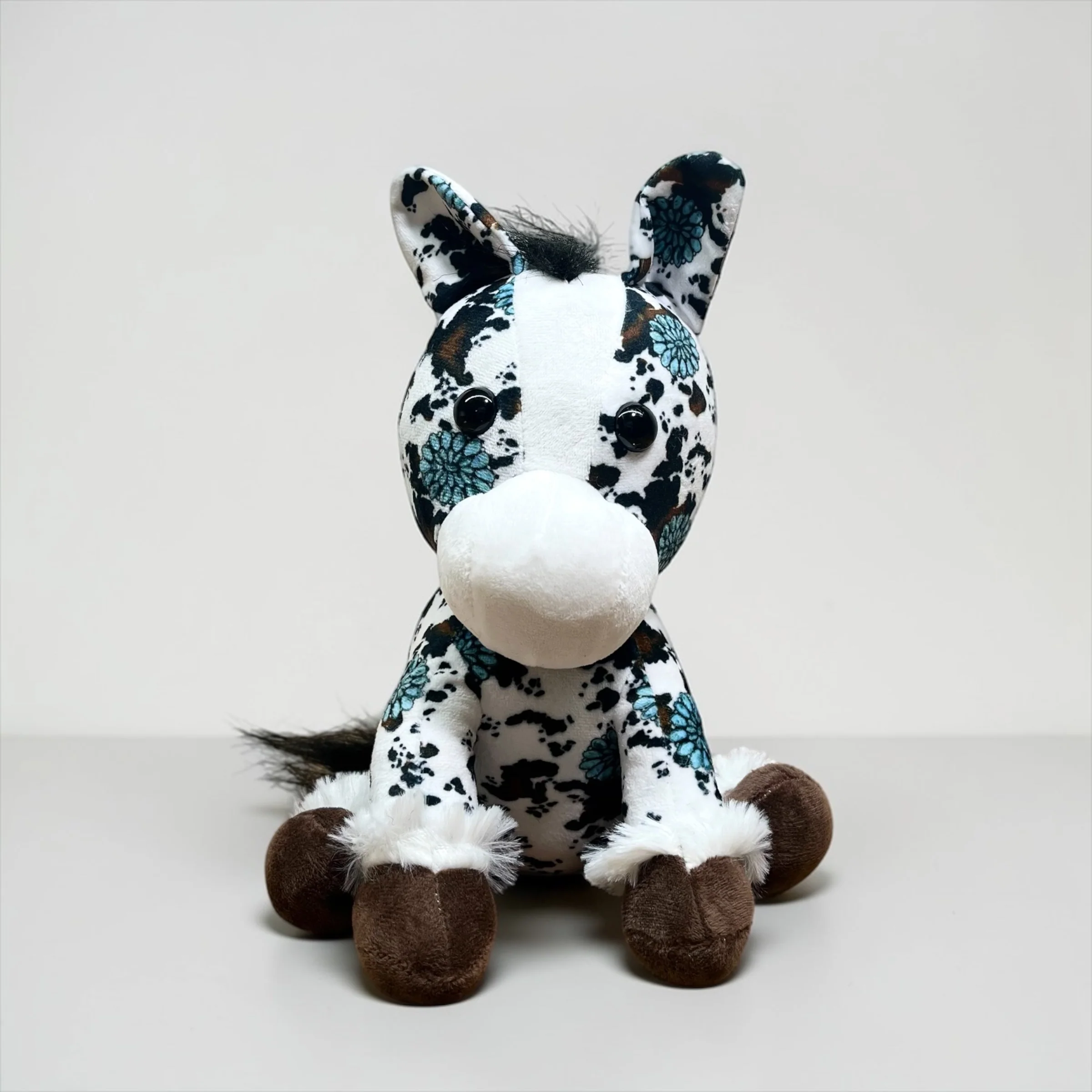 Turquoise Cowprint horse - medium farm pal