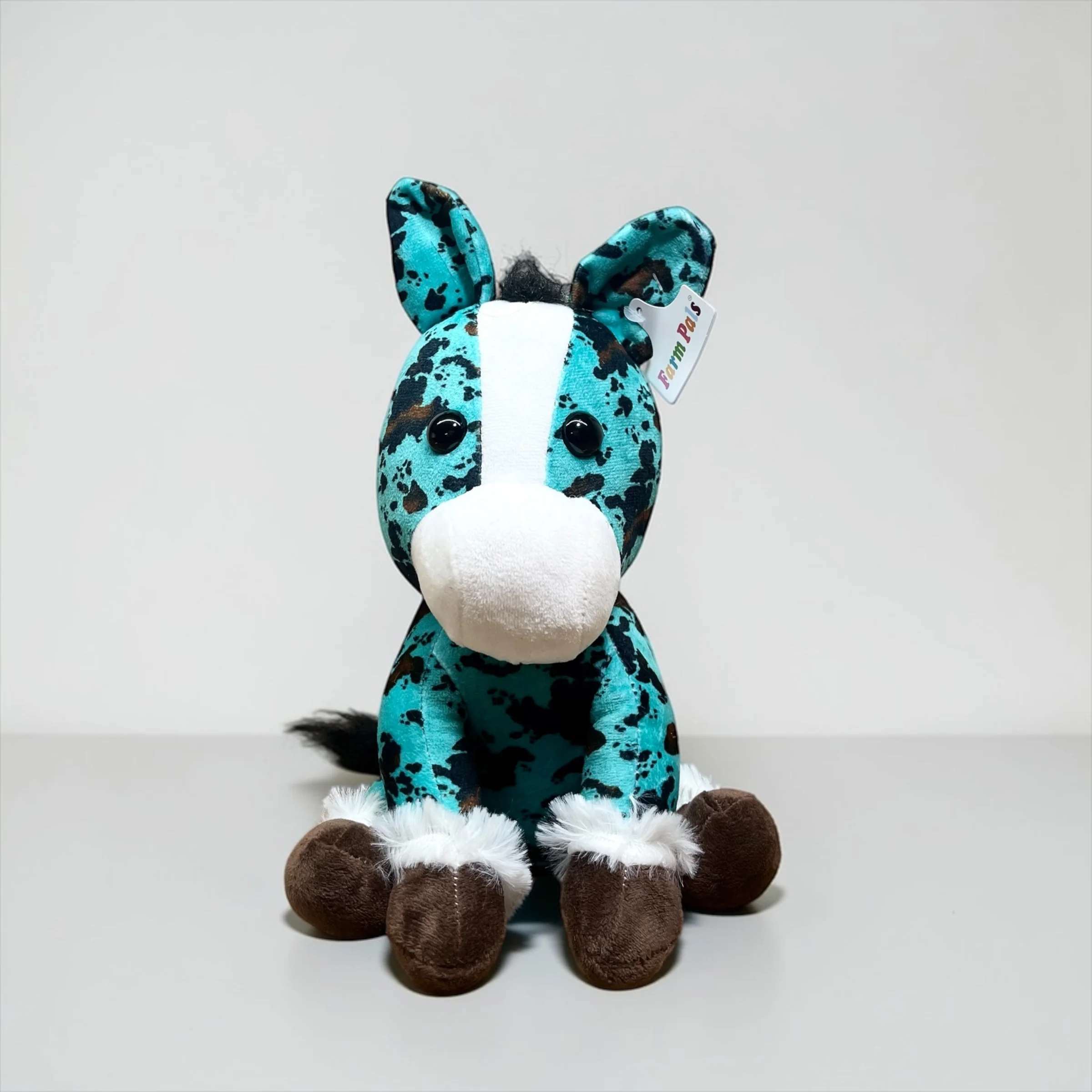 Turquoise Cowprint- medium farm pal