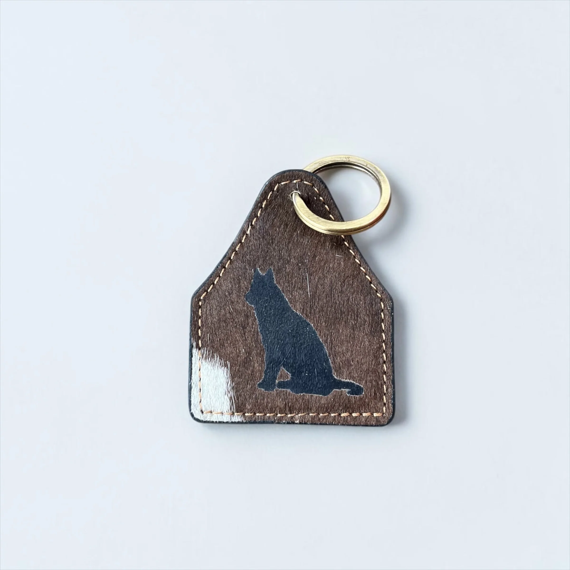 Wolf all cowhide Keychain